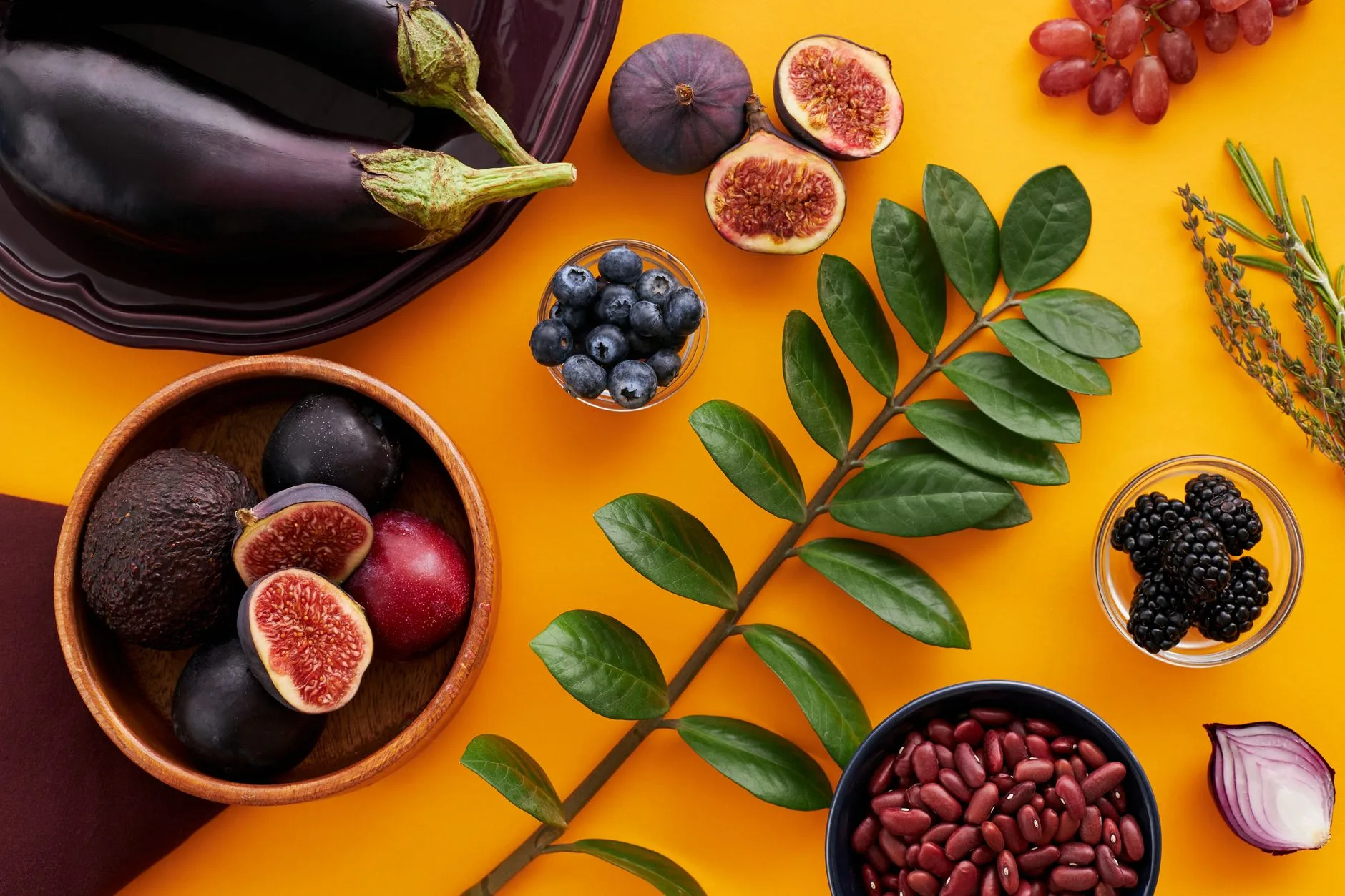 colorful mediterranean diet food flat lay