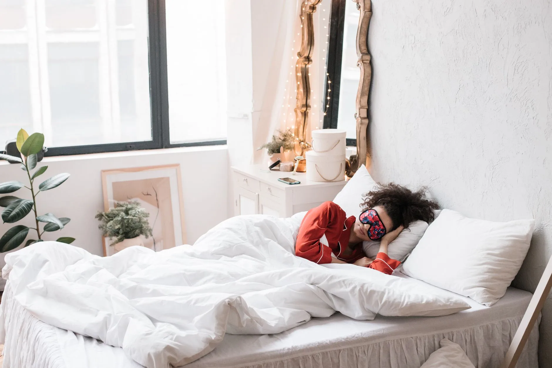 person sleeping peacefully in bed