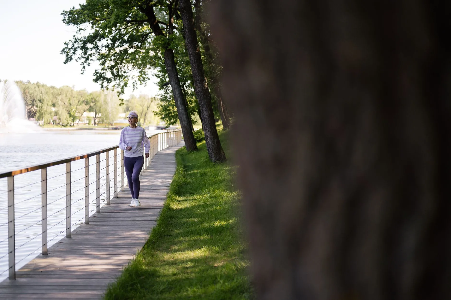 person walking outdoors in park