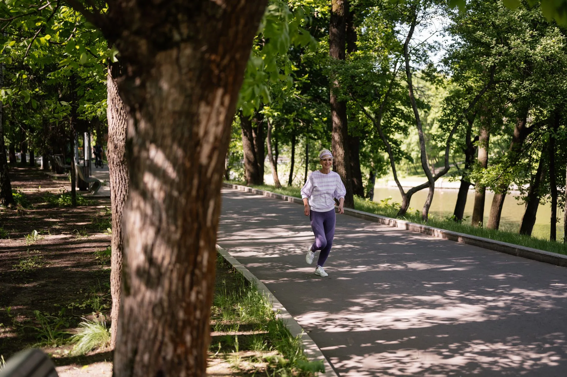 person over 40 walking outdoors for exercise