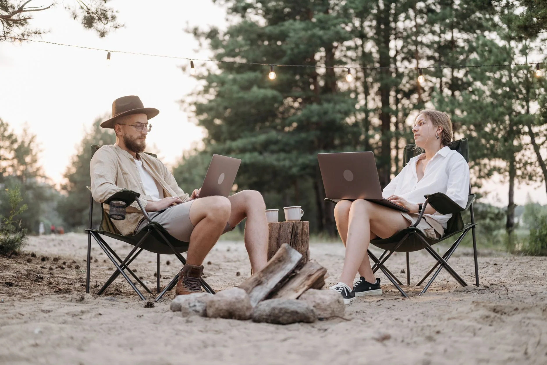 portable fan used while camping outdoors