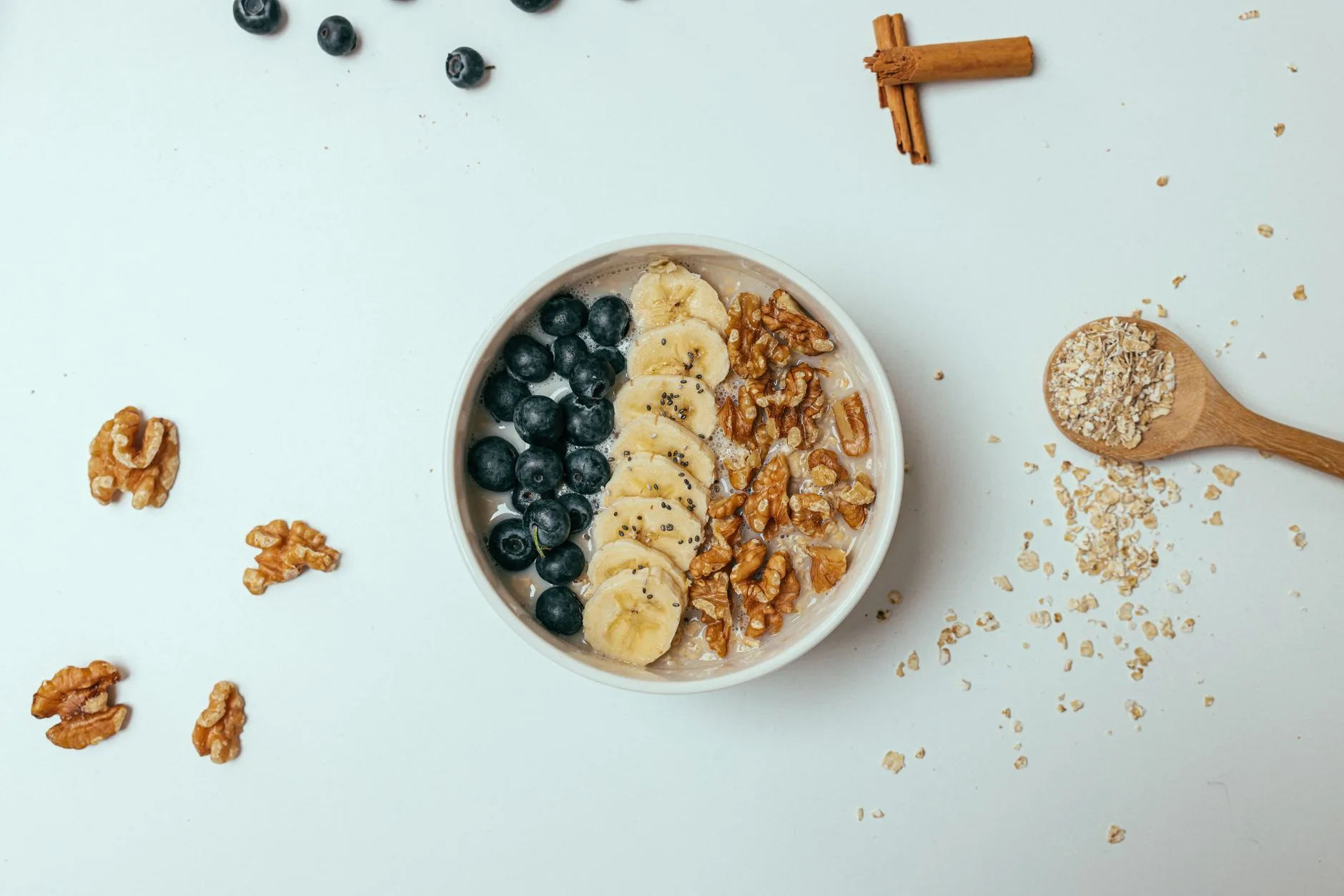 bowl of oats chia seeds berries fiber