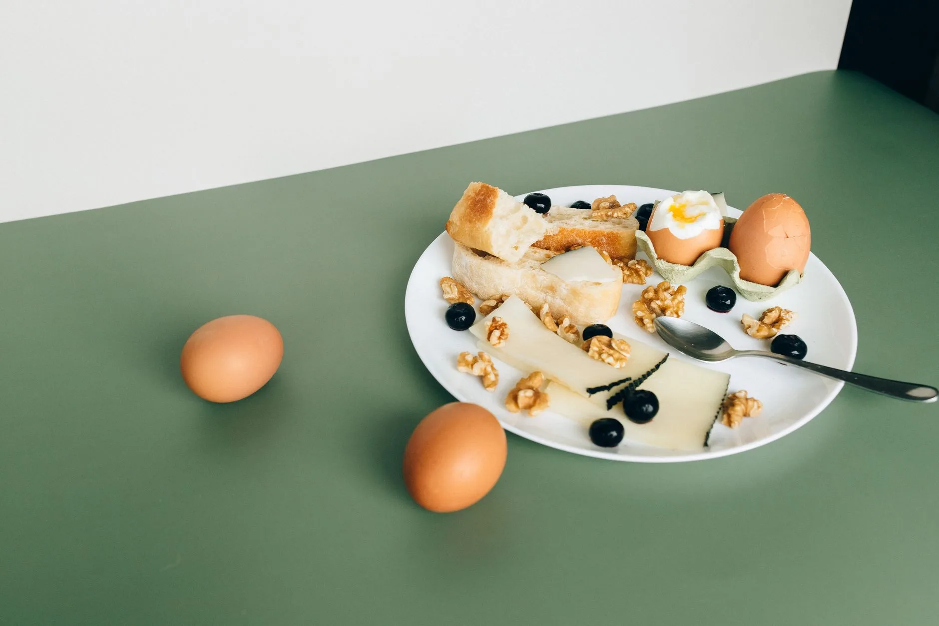 high protein meal plate with eggs fish and greek yogurt
