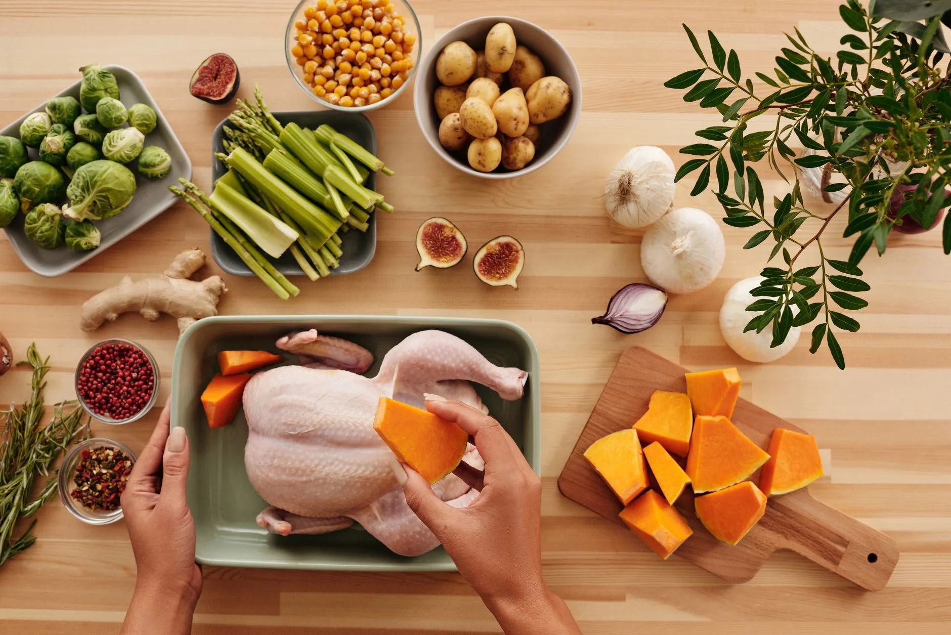 woman over 50 preparing a healthy protein rich meal